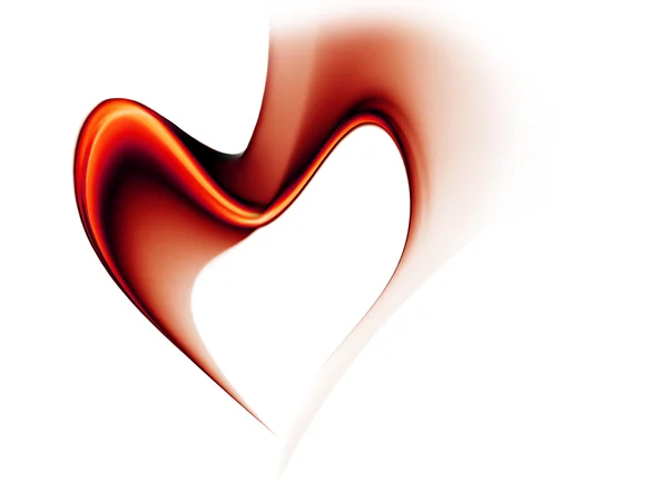 Roter Strom der Liebe, der ein Herz bildet — Stockfoto