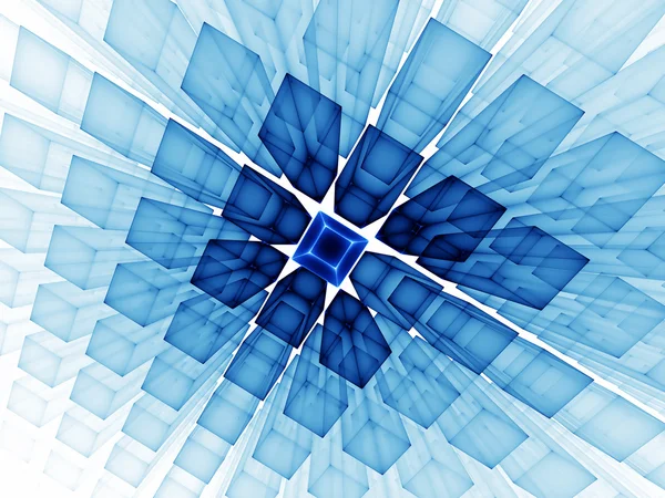 Синий кубический горизонт на белом — стоковое фото