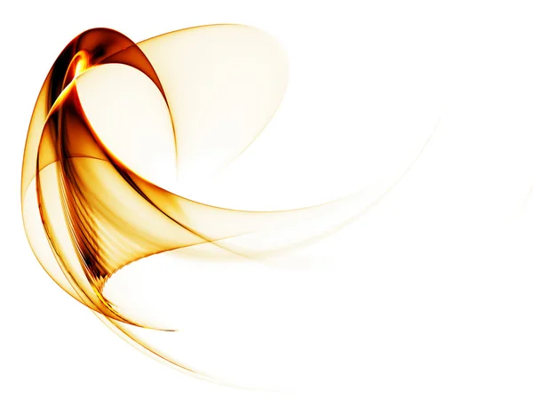 Dynamiska gyllene abstrakta rörelser på vit — Stockfoto