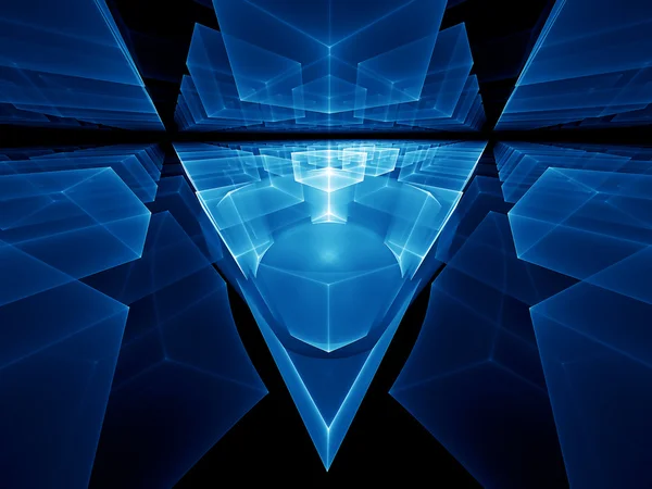 Modré geometrické perspektivy — Stock fotografie