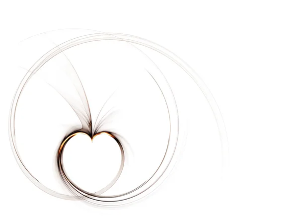 Delikatny okrągłe liniowy złote serce — Zdjęcie stockowe