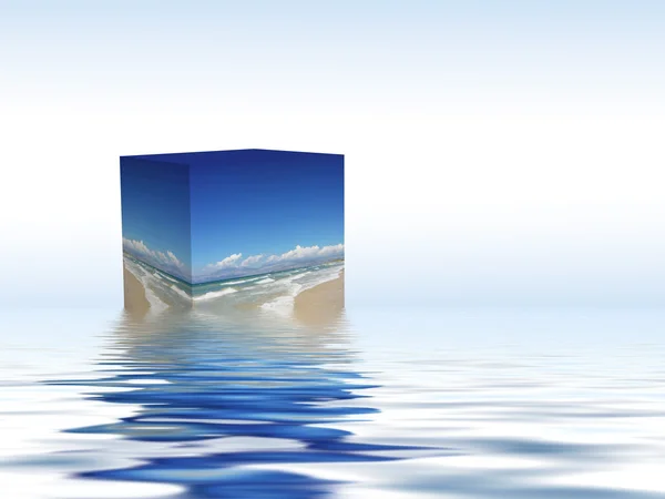 Box flyter på vattnet — Stockfoto
