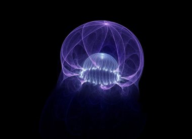 Beautiful neon jellyfish clipart