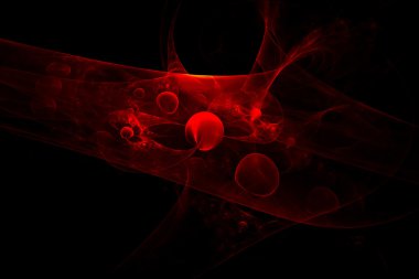Red blood cells flowing clipart