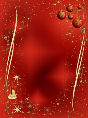 Red and golden Christmas decoration clipart