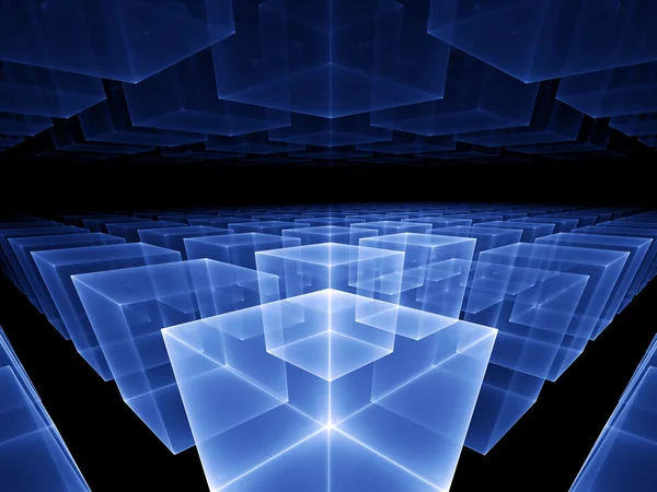 Голубой кубический горизонт — стоковое фото