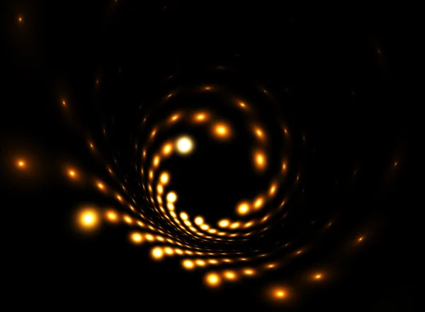 Orbes dourados de luz girando — Fotografia de Stock