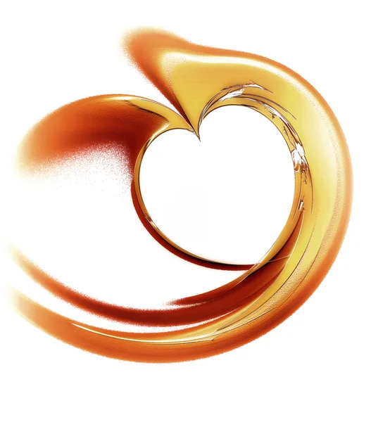 Golden heart on a white background — Stock Photo, Image