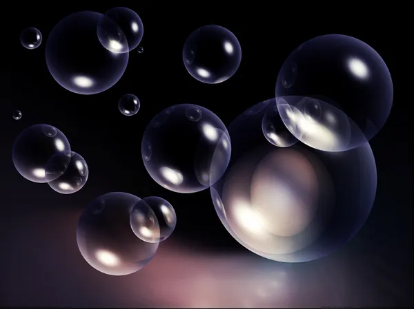 Bubbles with reflections — Stock Photo, Image