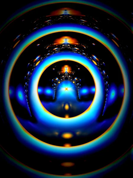 Голубые кольца света — стоковое фото