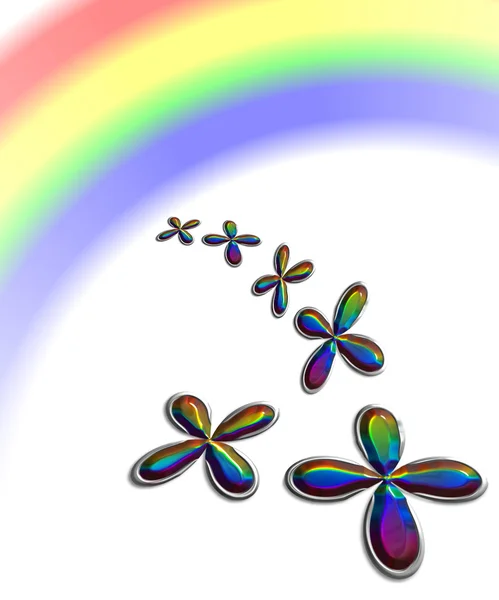 Shamrock met regenboog weerspiegeling — Stockfoto