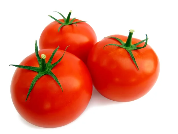 Świeżych pomidorów na białym tle — Zdjęcie stockowe