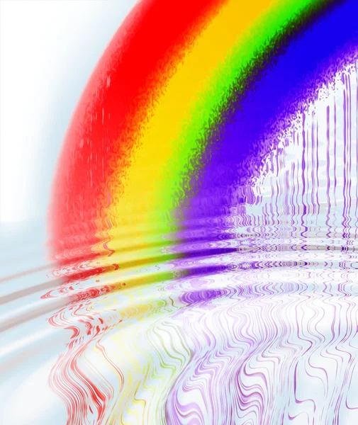 Rainbow and water ripples — Stock Photo, Image