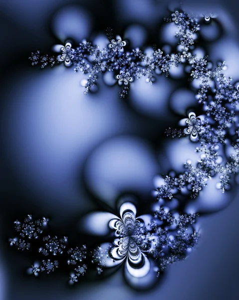 Blue winter floral ornament — Stock Photo, Image