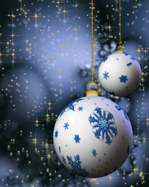 Fiocco di neve palle di Natale — Foto Stock