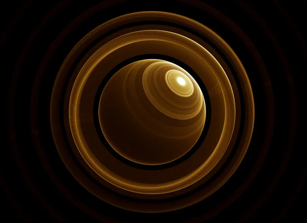 Golden planet and rings — Stock Photo, Image