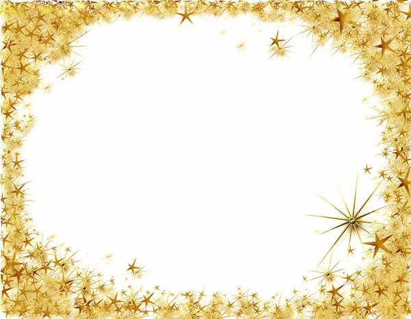 Moldura de Natal com estrelas douradas — Fotografia de Stock