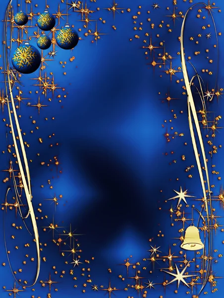 Blauwe en gouden decoratie van Kerstmis — Stockfoto