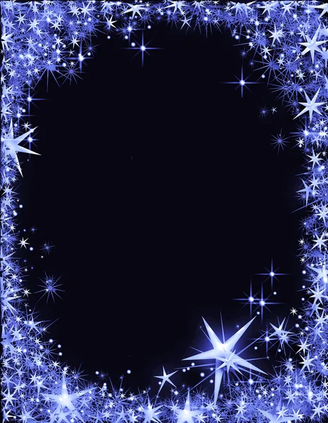 Новогодняя рама со звездами — стоковое фото