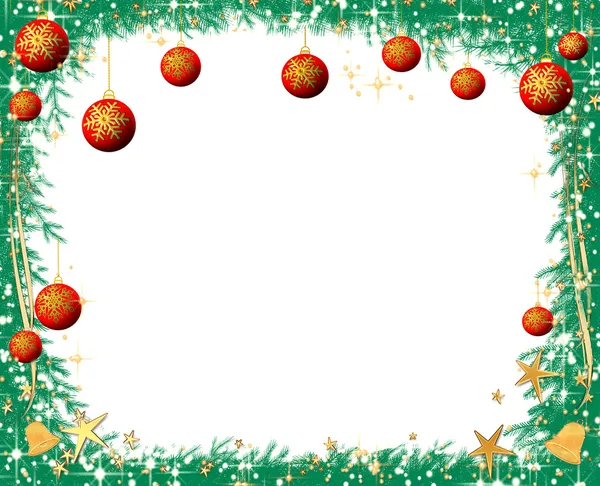 Ramas de pino de Navidad decoradas —  Fotos de Stock