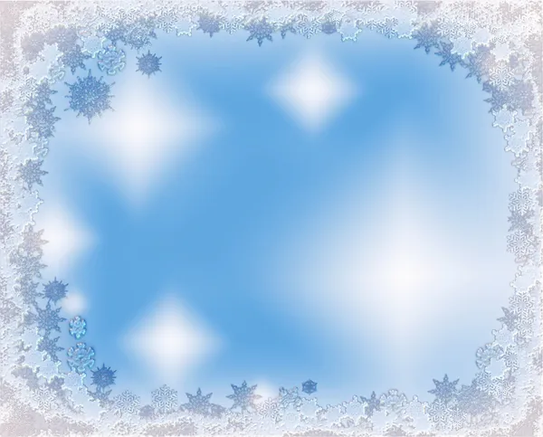 Isig kristall snöflingor jul ram — Stockfoto