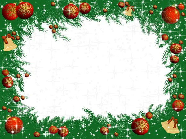 圣诞节装饰松树枝 — 图库照片