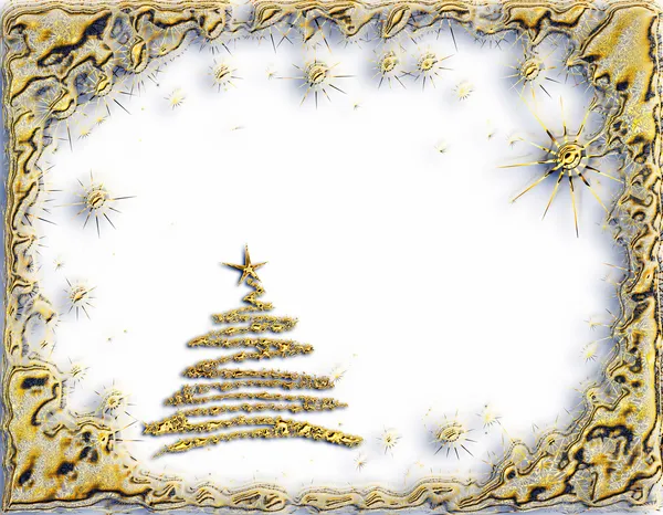 Gouden sterrenhemel kerstbomen met sterren — Stockfoto