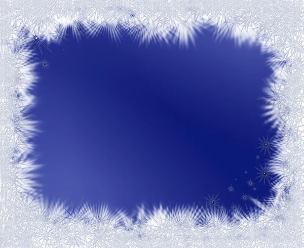 Frozen estrelas moldura no fundo azul — Fotografia de Stock