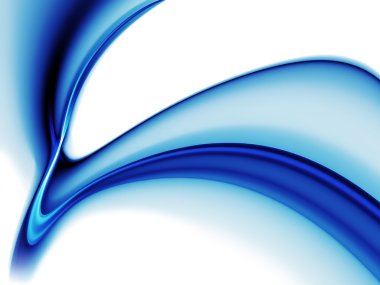 Dynamic blue wavy motion on white clipart