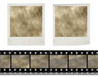 Vintage instant photo frames and film clipart