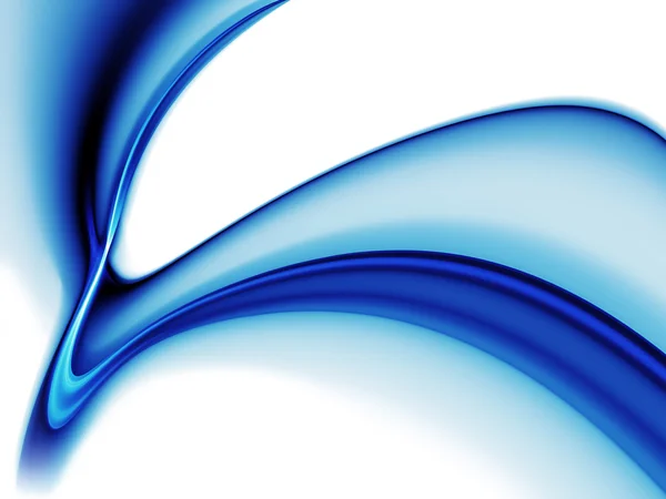 Dynamische blaue Wellenbewegung auf Weiß — Stockfoto