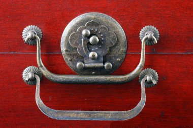 Lock on antique cabinet clipart