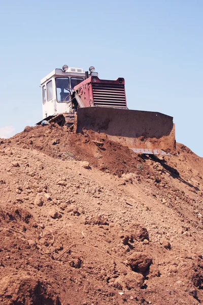 İnşaat alanında buldozer — Stok fotoğraf