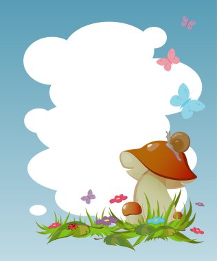 Background for your text with mushrooms clipart