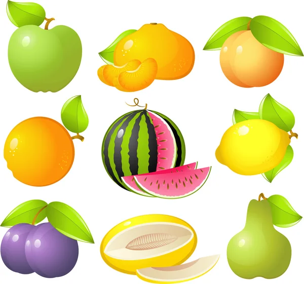 Fruit set — Stockvector