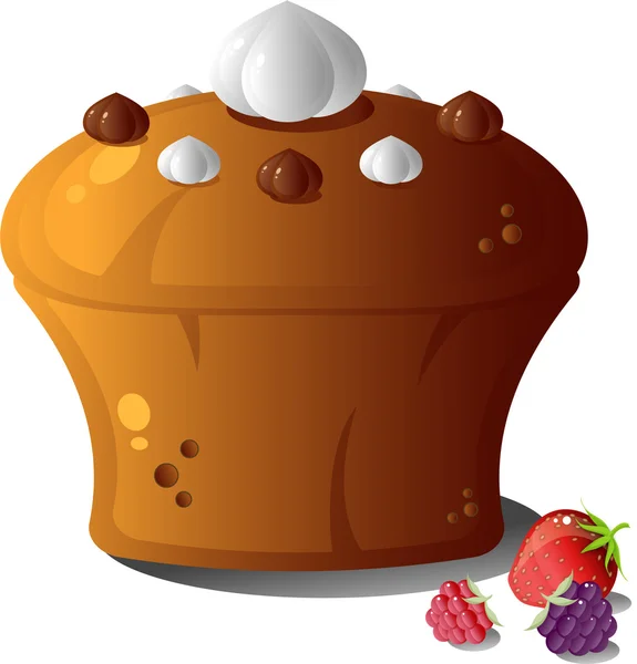 Cake en bessen — Stockvector