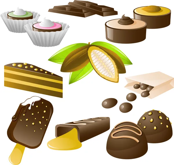 Schokoladenset — Stockvektor