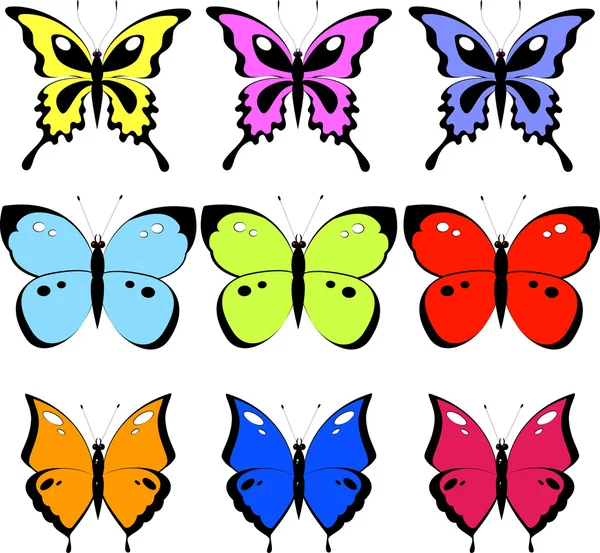 Set di farfalle — Vettoriale Stock