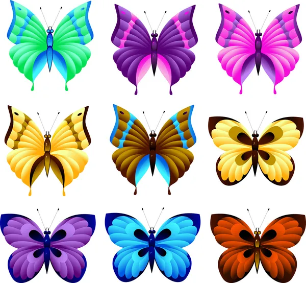 Set of butterfly — Stock Vector