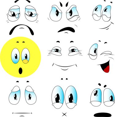 Vector set of emotions clipart