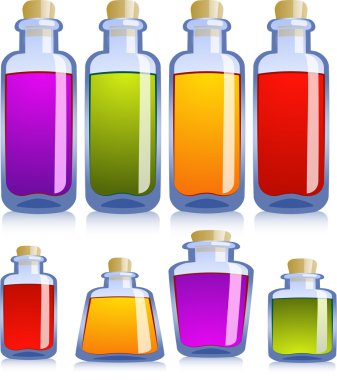 Collection of various bottles clipart