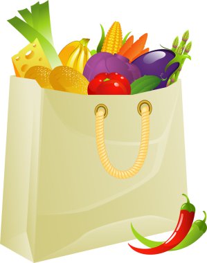 Bag full of products clipart