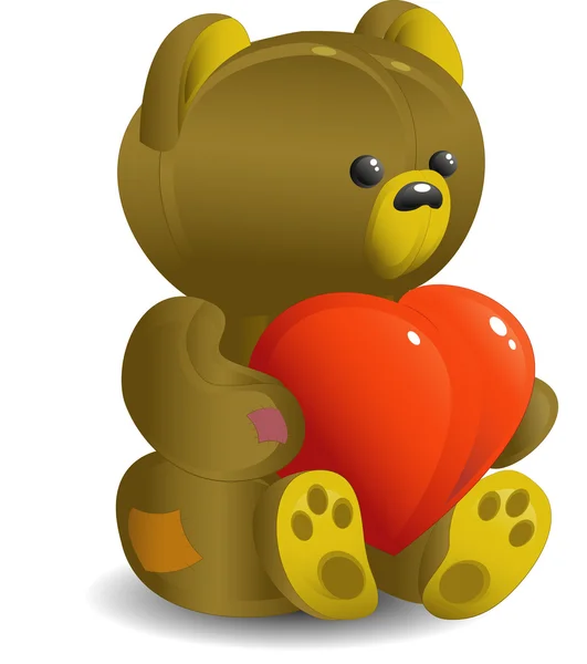 Urso com coração — Vetor de Stock