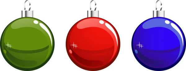 3 つのクリスマス ボール — ストックベクタ