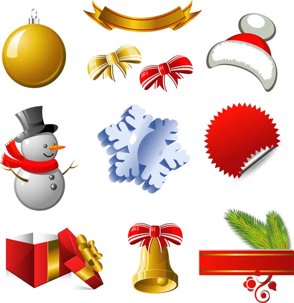 Nový rok a Vánoce návrhové prvky — Stockový vektor
