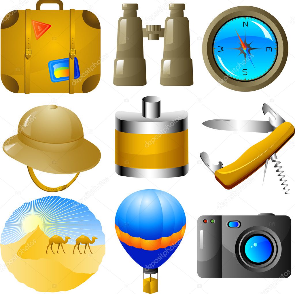 Adventures icon set