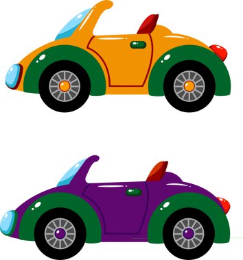 Two vector cars over white clipart