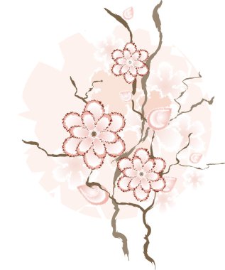 Chinese, floral design element clipart