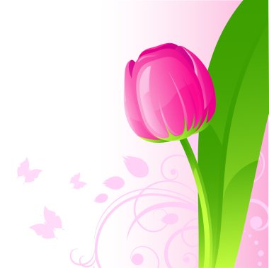 Background with tulip clipart