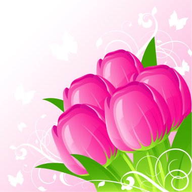 Background with tulips clipart